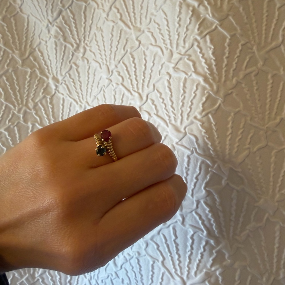 Sapphire and ruby ring - Picture 5 of 6